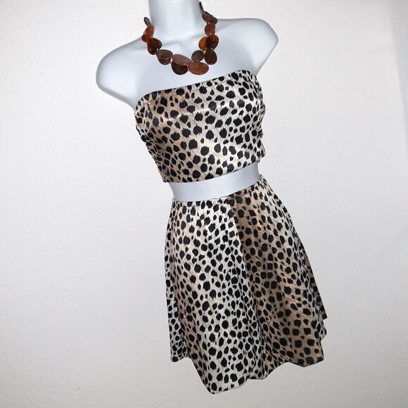 Cheetah-Leopard Print Handmade Top & Skirt * Costume * Dance, Club * Sz X Small - Picture 3 of 7
